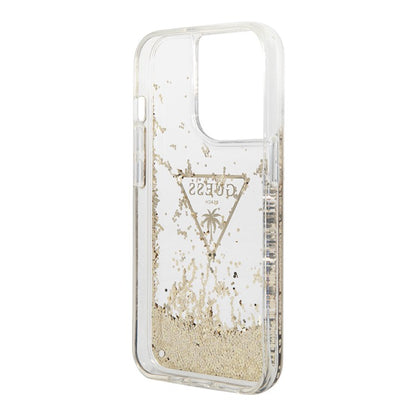 Guess Liquid Glitter Case for iPhone 14 Pro - Gold