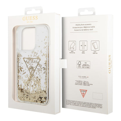 Guess Liquid Glitter Case for iPhone 14 Pro - Gold