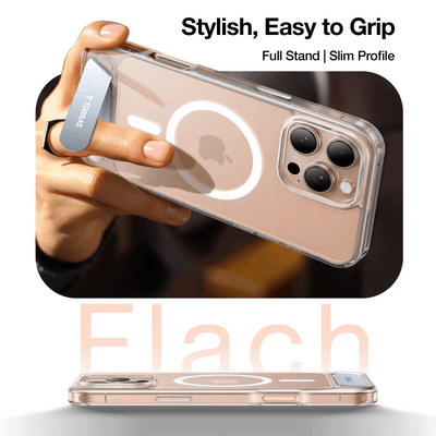 TORRAS Pstand Horizontal and Vertical Kickstand MagSafe Case for iPhone 16 Pro Max - Desert Gold 