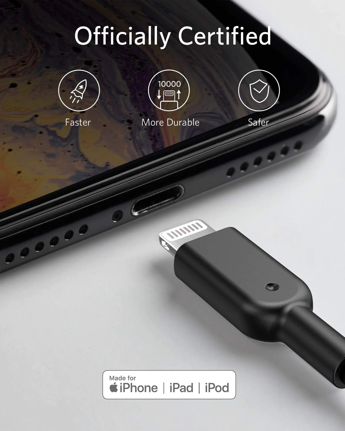 كابل Anker Powerline II USB-A إلى Lightning بطول 0.9 متر - أسود مع ضمان رسمي لمدة 18 شهرًا