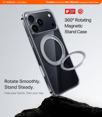 Torras Ostand O1 Guardian Case for iPhone 18 Pro - Clear 
