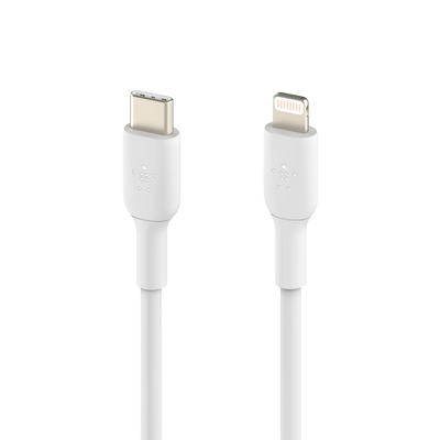 Belkin USB-C to Lightning cable coiled - White 
