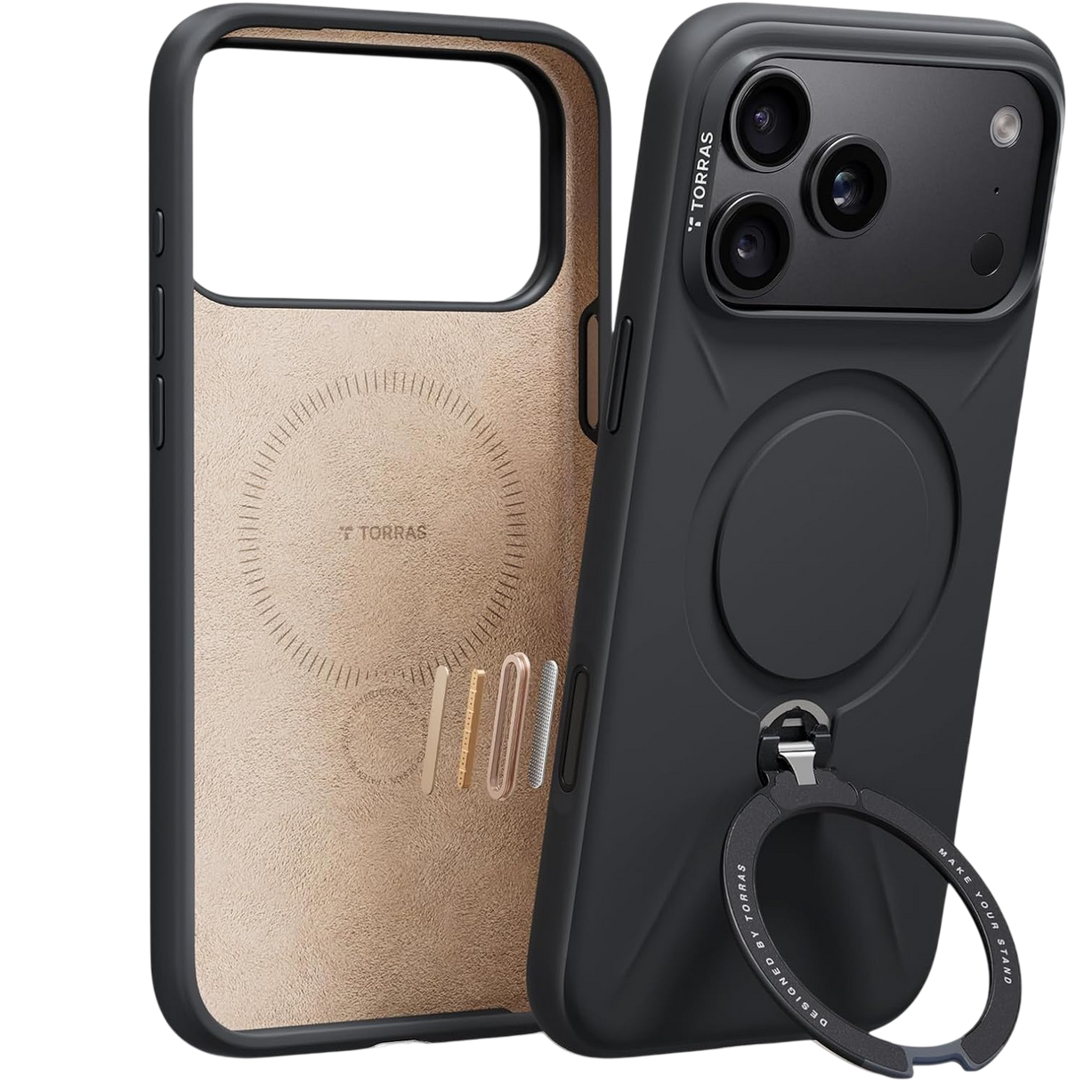 Torras Ostand Q3 Silicone Case for iPhone 18 Pro Max - Grey 