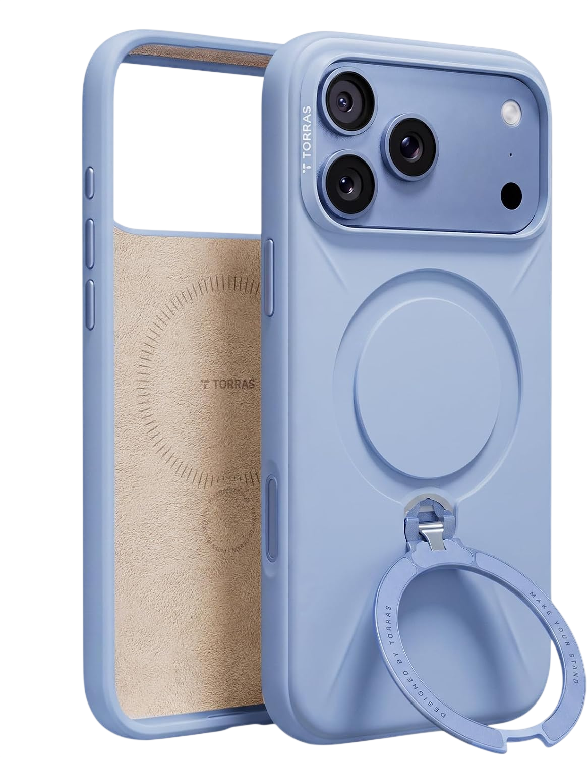 Torras Ostand Q3 Silicone Case for iPhone 18 Pro - Blue #color_blue