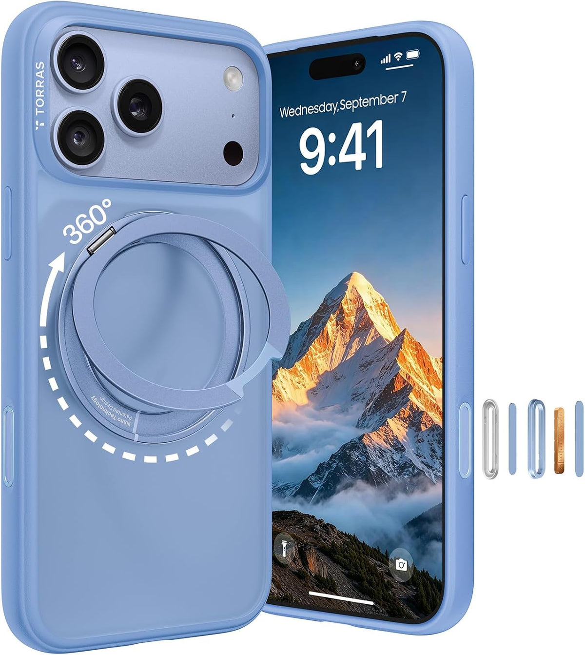 Torras Ostand O1 Guardian Case for iPhone 18 Pro Max - Blue #color_blue