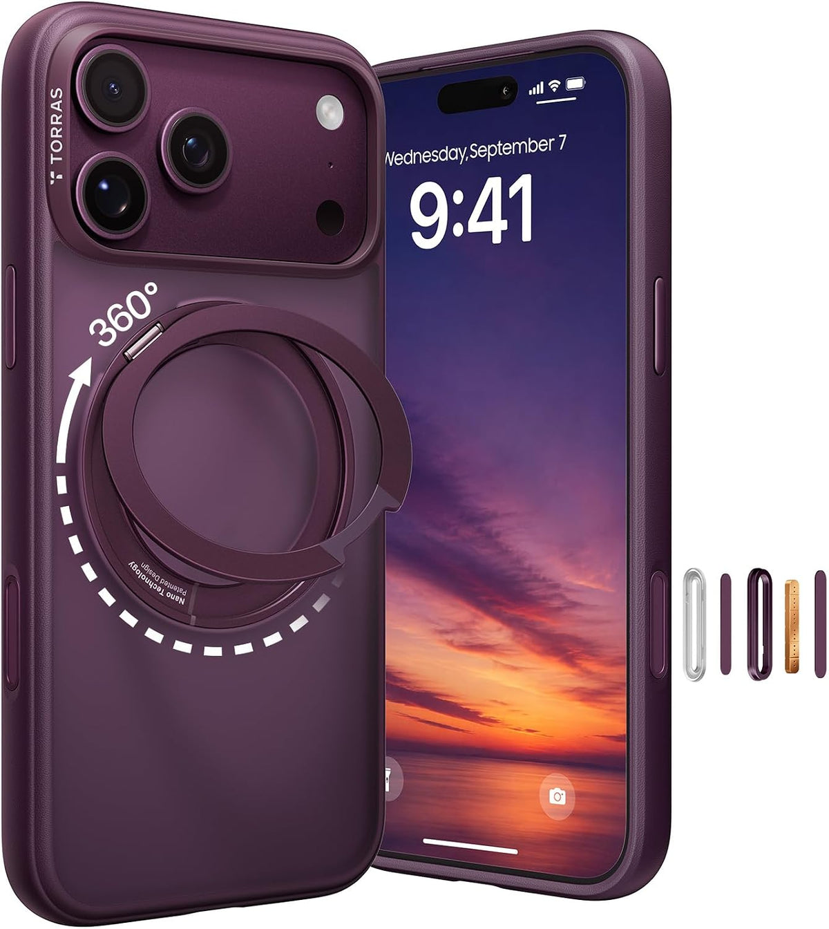 Torras Ostand O1 Guardian Case for iPhone 18 Pro Max - Purple #color_purple