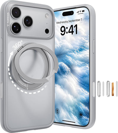 Torras Ostand O1 Guardian Case for iPhone 18 Pro Max - Grey 