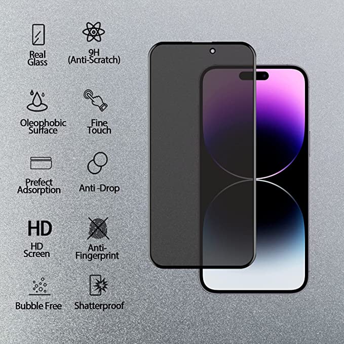 زجاج مقوى للخصوصية Recci 3D Silicon Explosion-Proof لهاتف iPhone 14 pro max