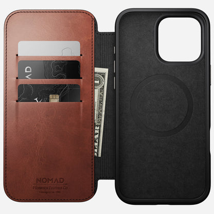 Nomad Modern Leather Folio Case for iPhone 16 Pro Max