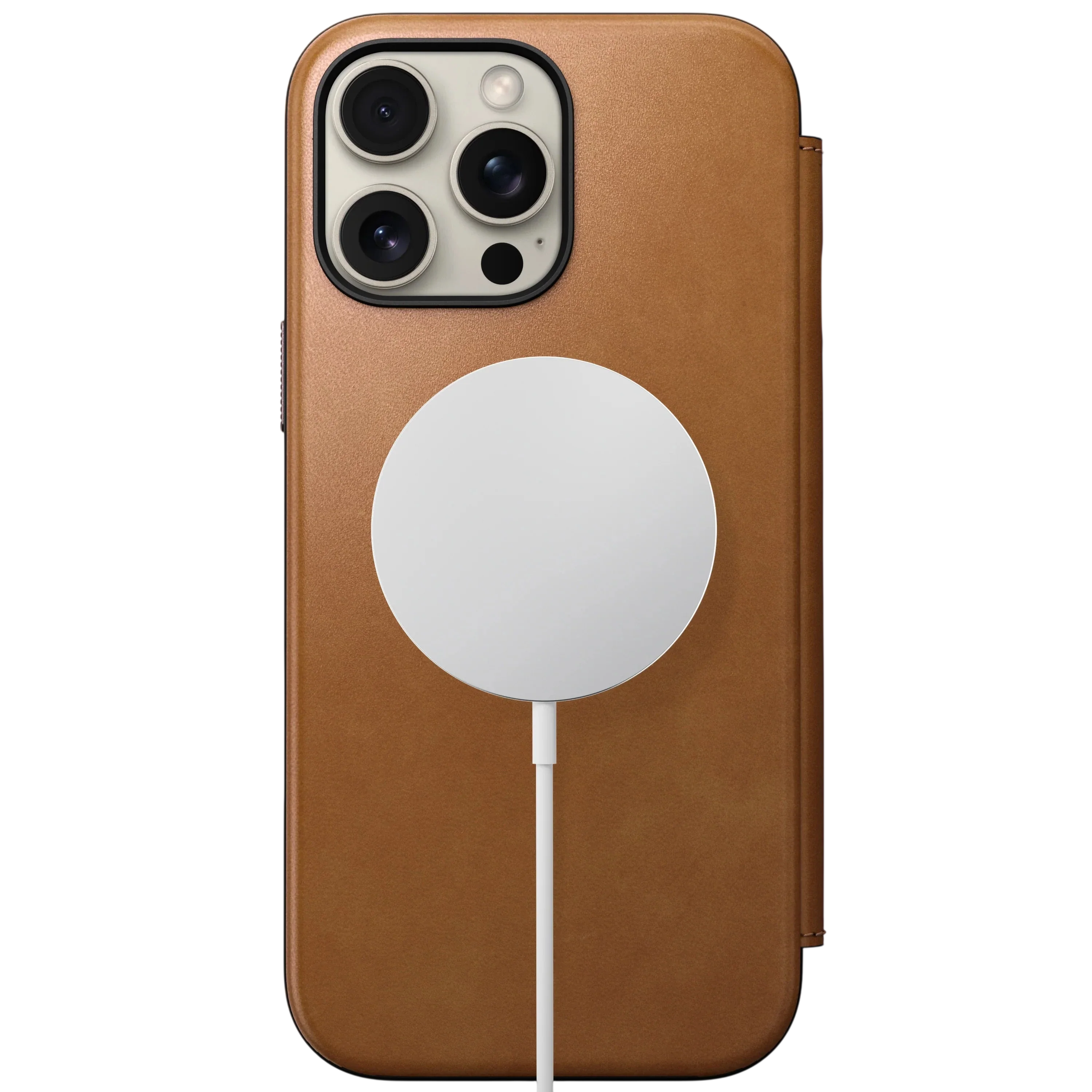 Nomad Modern Leather Folio Case for iPhone 16 Pro Max - English Tan