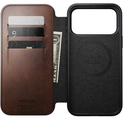 Nomad Modern Leather Folio Case for iPhone 18 Pro Max