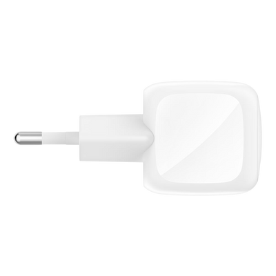 Belkin 30W USB-C wall charger side view 2-pin EU plug