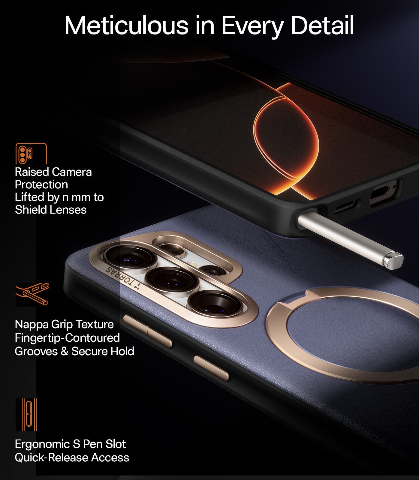TORRAS Ostand Spin VegSkin for Samsung Galaxy S26 Ultra