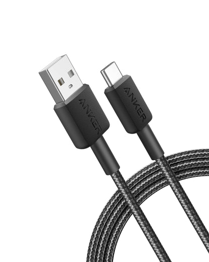 كابل Anker 322 USB-A إلى USB-C مضفر بطول 0.9 متر مع ضمان 18 شهرًا