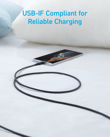 كابل Anker 322 USB-A إلى USB-C مضفر بطول 0.9 متر مع ضمان 18 شهرًا