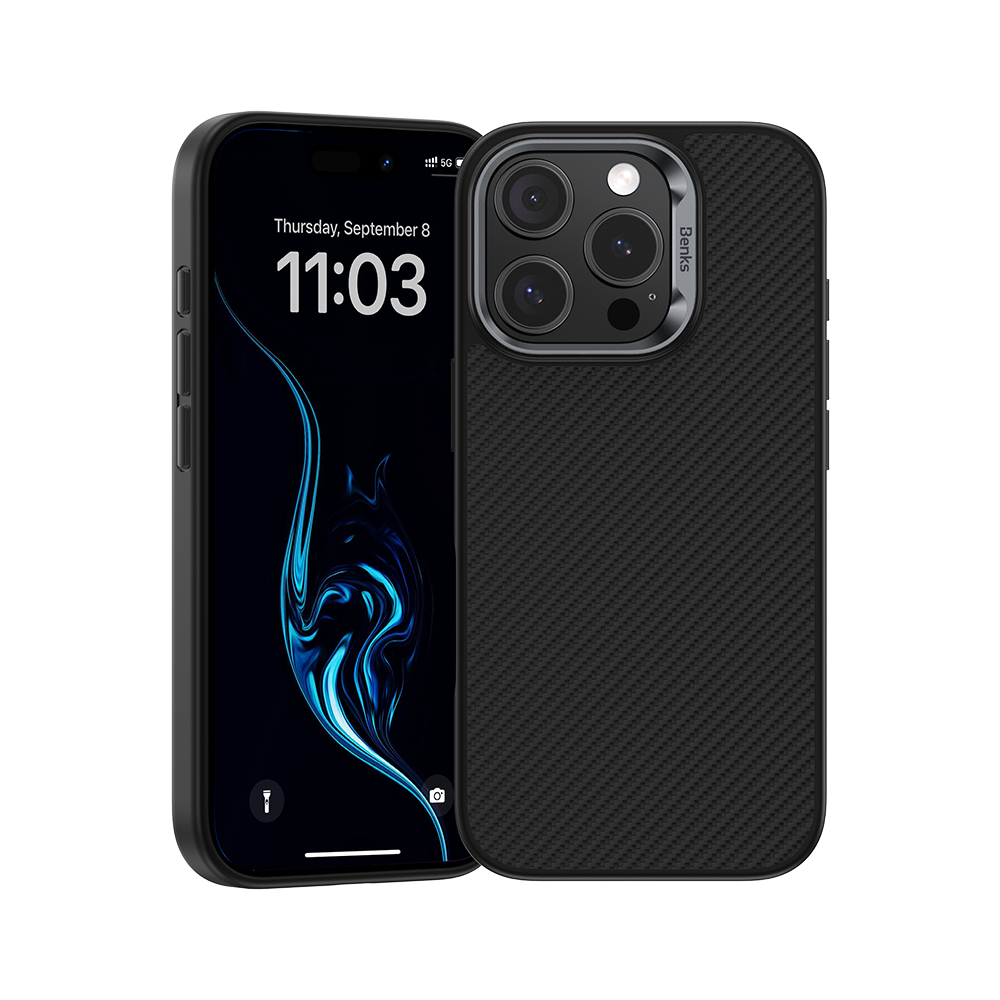 حافظة Benks ArmorPro مصنوعة من Kevlar® 600D لهاتف iPhone 16 Pro مع زر