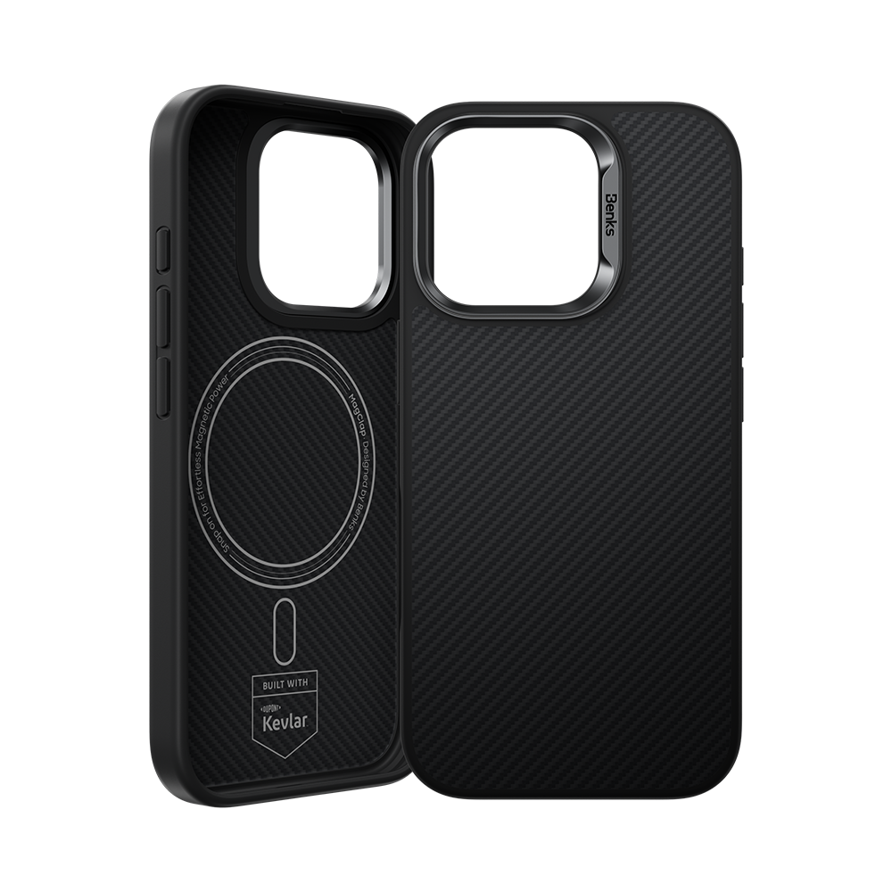 حافظة Benks ArmorPro مصنوعة من Kevlar® 600D لهاتف iPhone 16 Pro مع زر
