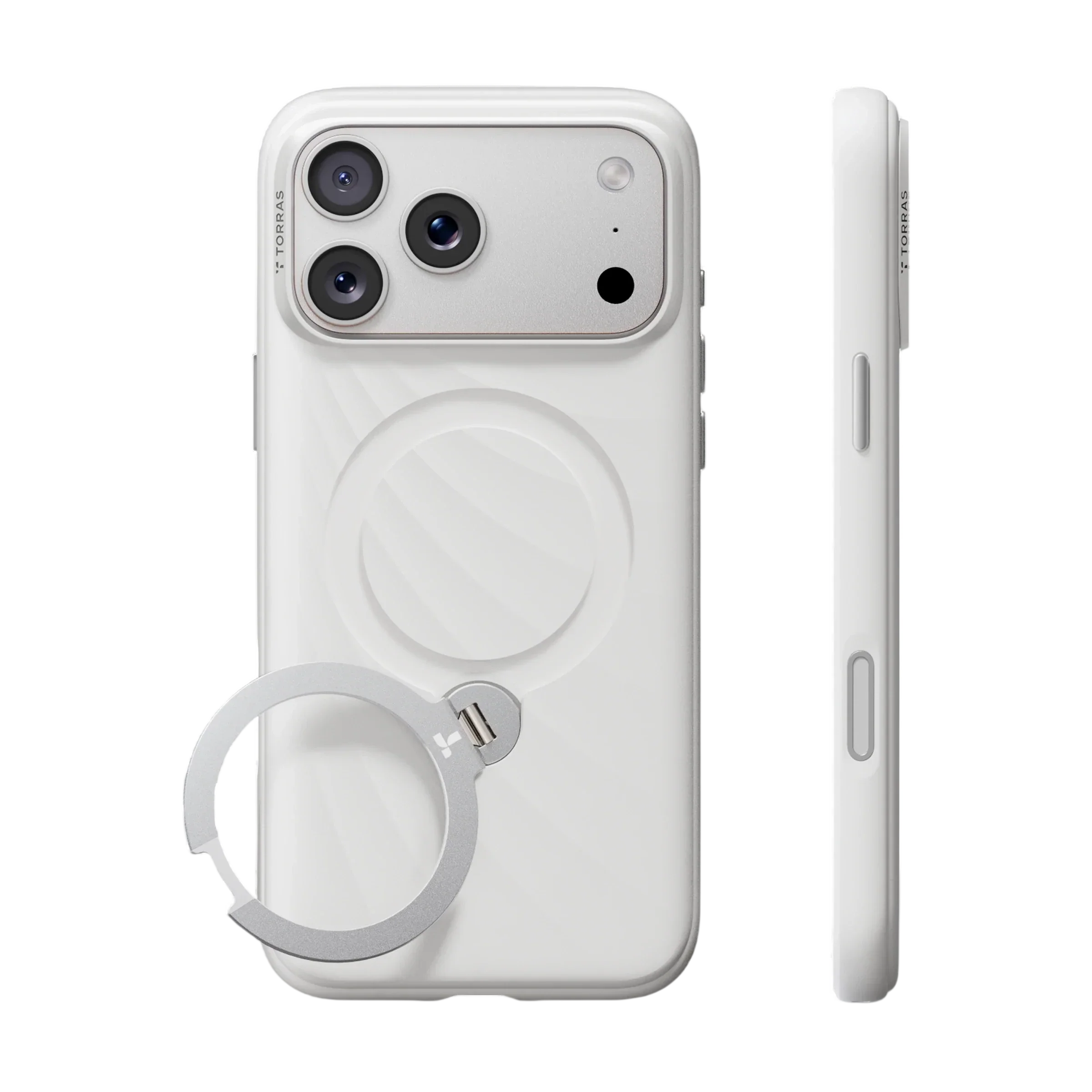 Torras Ostand Q3 Silicone Case for iPhone 18 Pro - White 