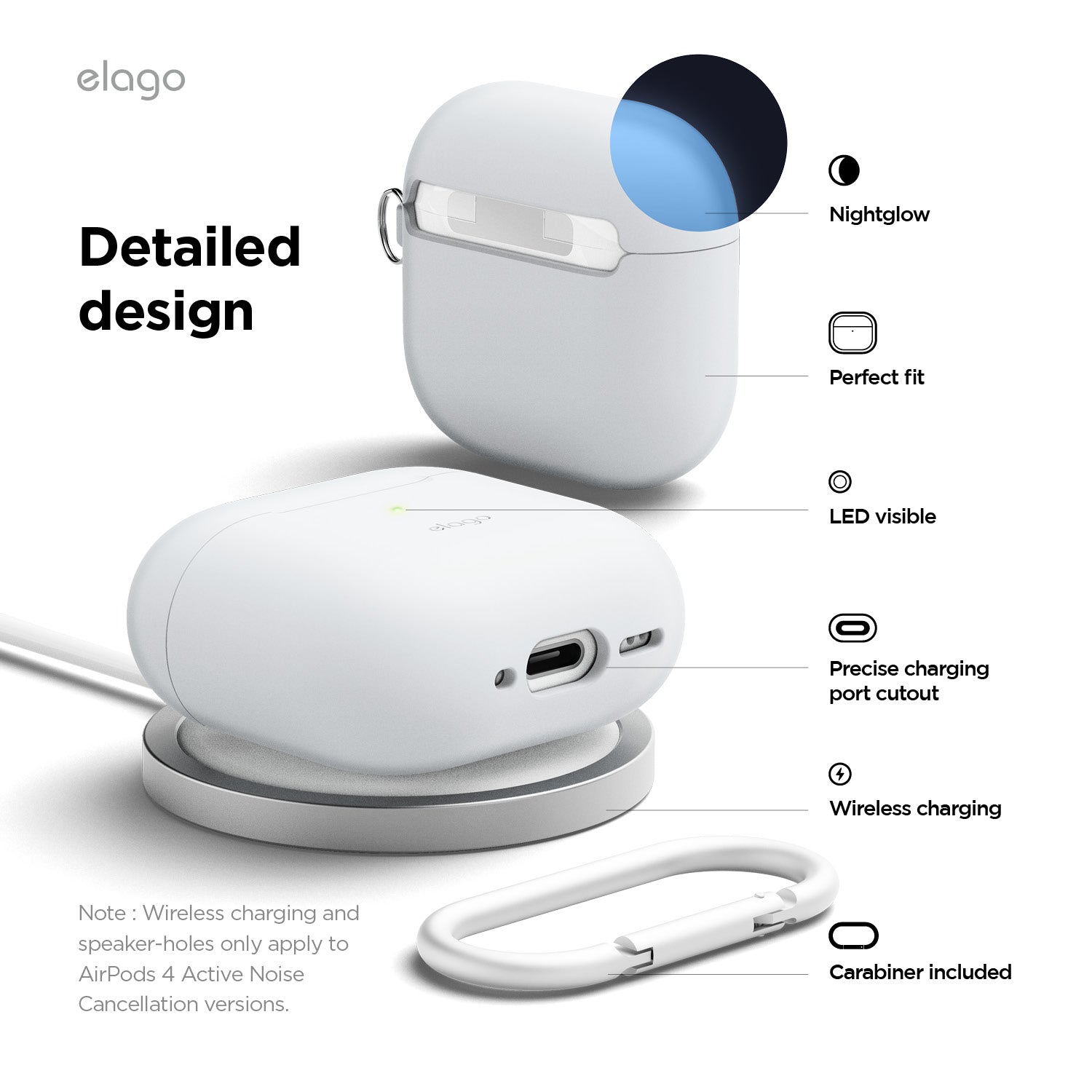 حافظة Elago من السيليكون لسماعات AirPods 4