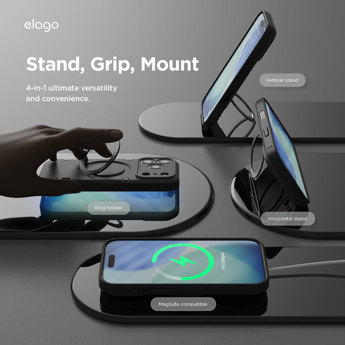 Elago MagArmor Ring Stand Case for iPhone 17 Pro / iPhone 18 Pro