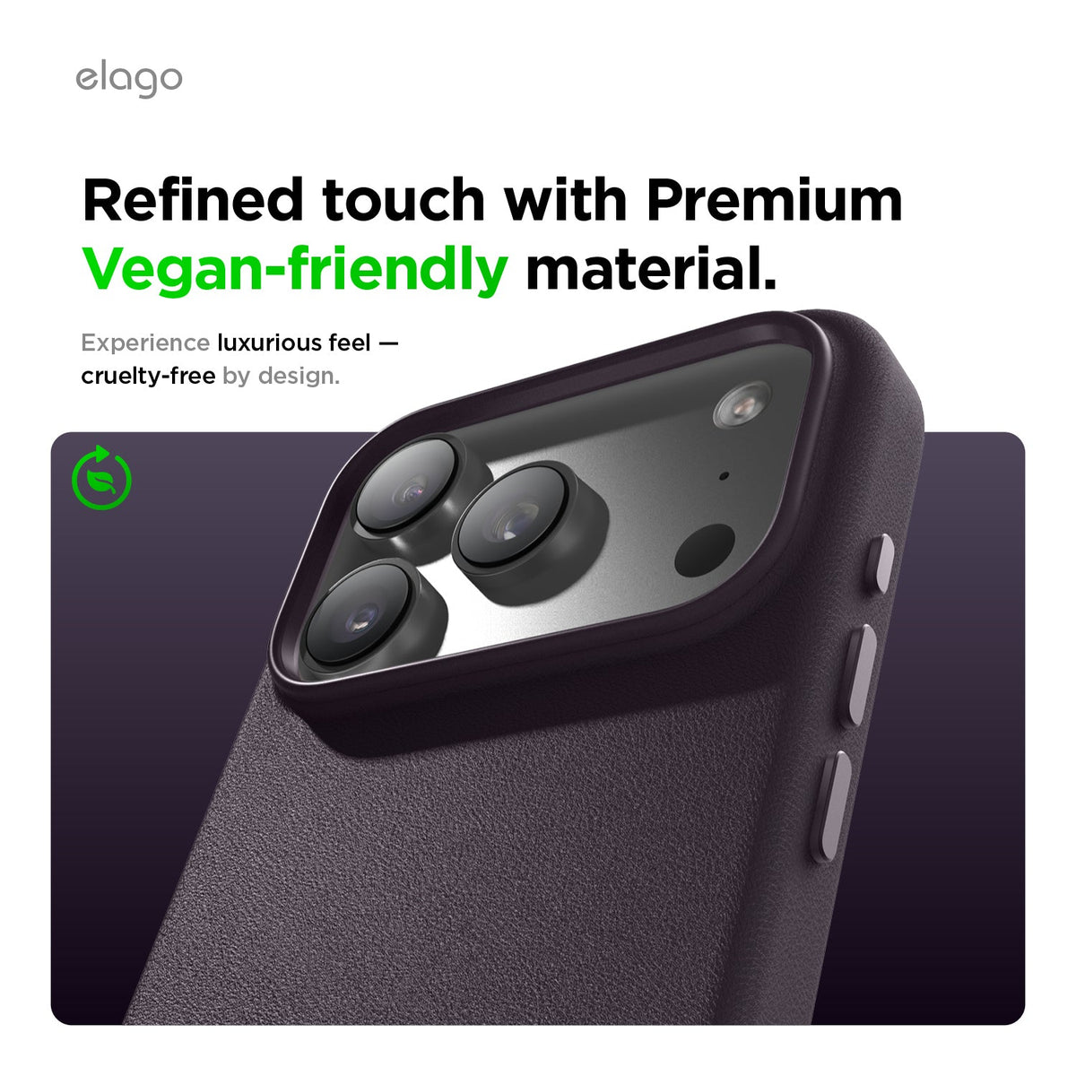 Elago MagLeather Case for iPhone 17 Pro / iPhone 18 Pro - Deep Purple 