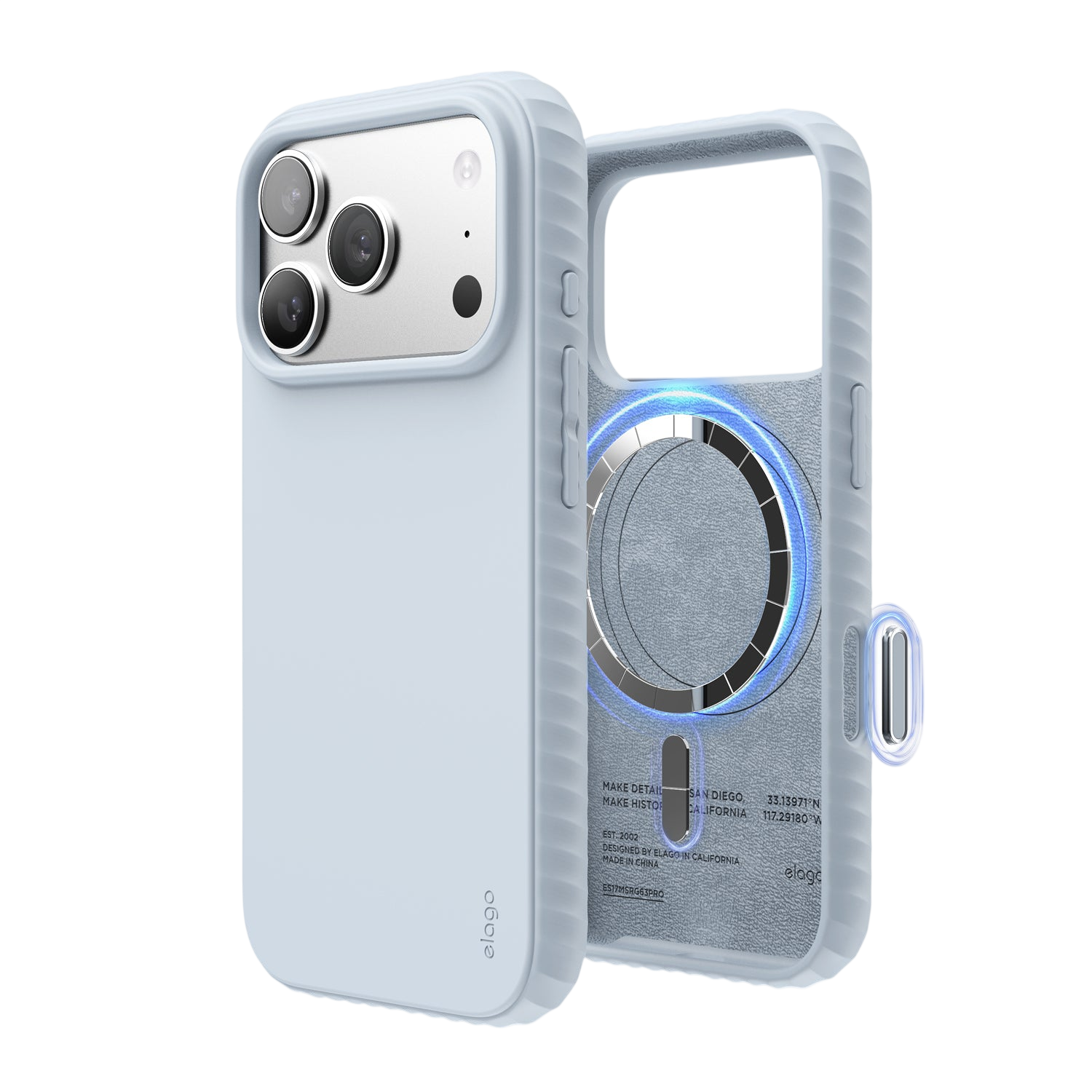 Elago MagRidge Silicone Case for iPhone 17 Pro / iPhone 18 Pro - Light Blue 
