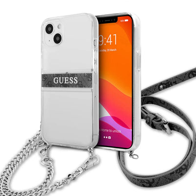 حافظة Guess الشفافة بحزام كتف لـ iPhone 13