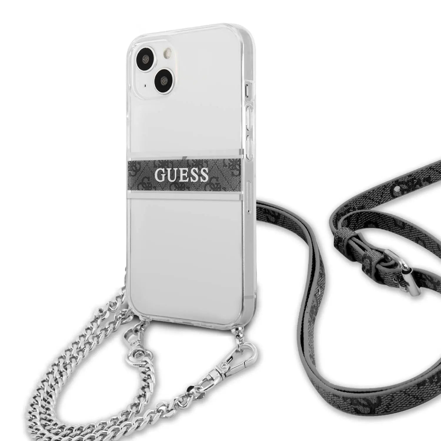 Guess Clear Crossbody Case with Shoulder Strap for iPhone 13