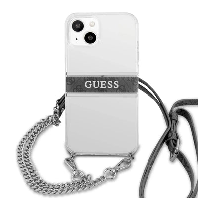 حافظة Guess الشفافة بحزام كتف لـ iPhone 13