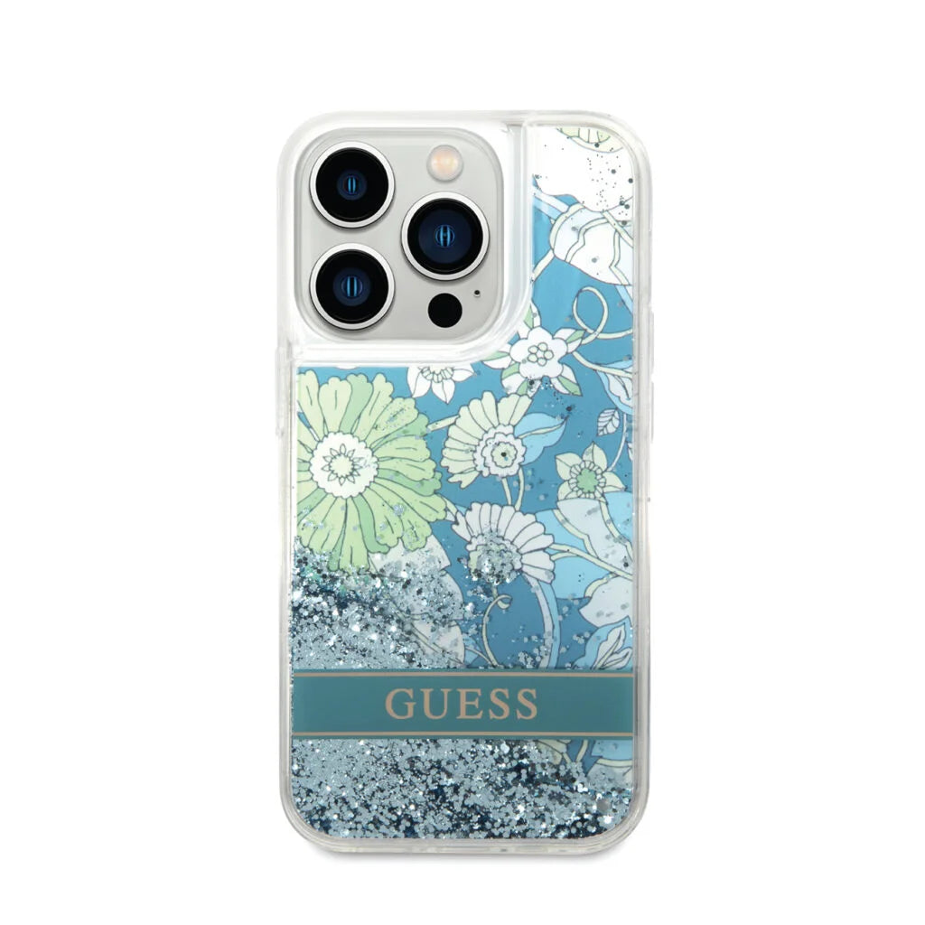 Guess Liquid Glitter Flower Case for iPhone 14 Pro Max