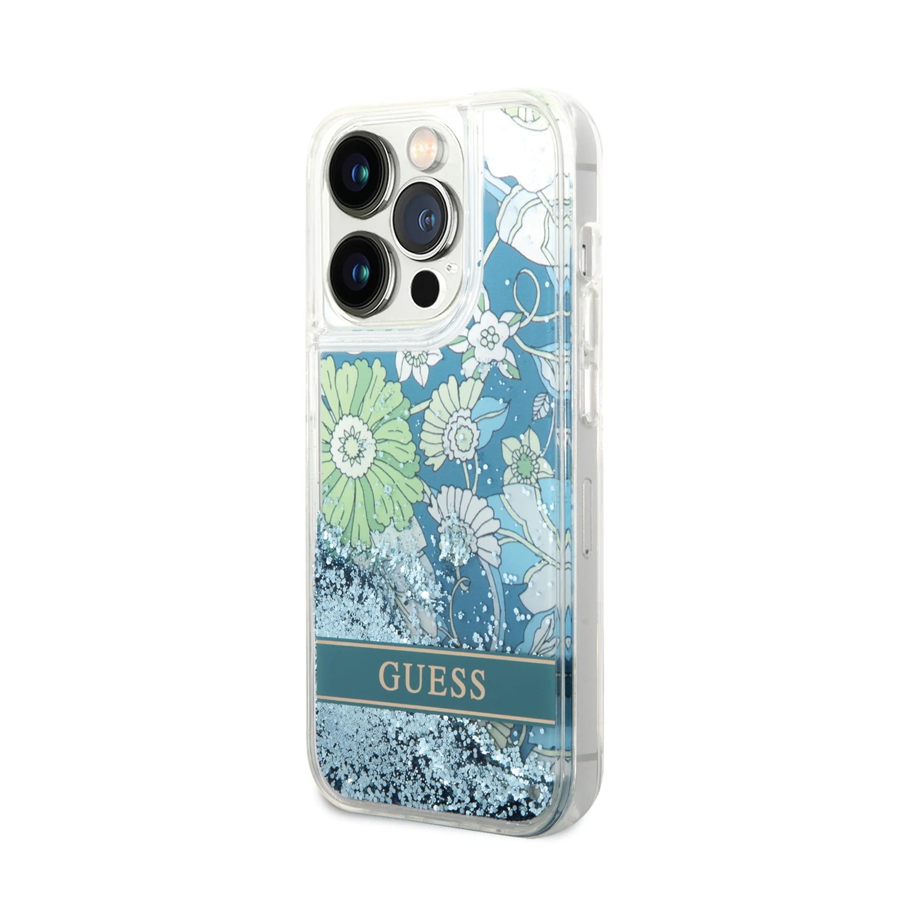 Guess Liquid Glitter Flower Case for iPhone 14 Pro Max