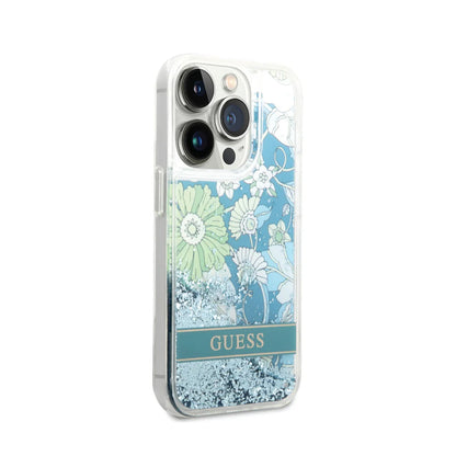 Guess Liquid Glitter Flower Case for iPhone 14 Pro Max