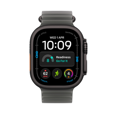 Apple Watch Ultra 4 - Black Titanium 49mm with Translucent Black Ocean Band 