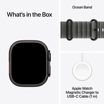 Apple Watch Ultra 4 - Black Titanium 49mm with Translucent Black Ocean Band 