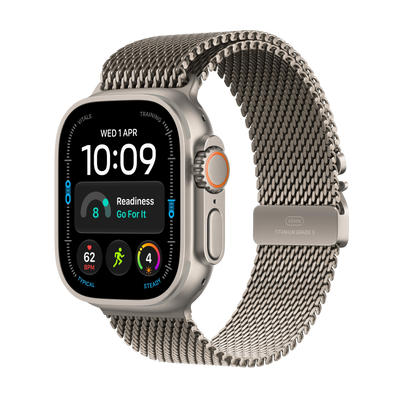 Apple Watch Ultra 4 - Natural Titanium Milanese Loop 