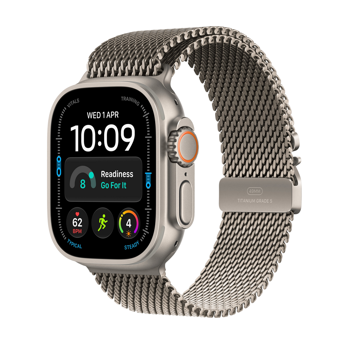 Apple Watch Ultra 4 - Natural Titanium Milanese Loop 