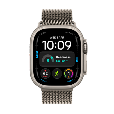 Apple Watch Ultra 4 - Natural Titanium Milanese Loop 