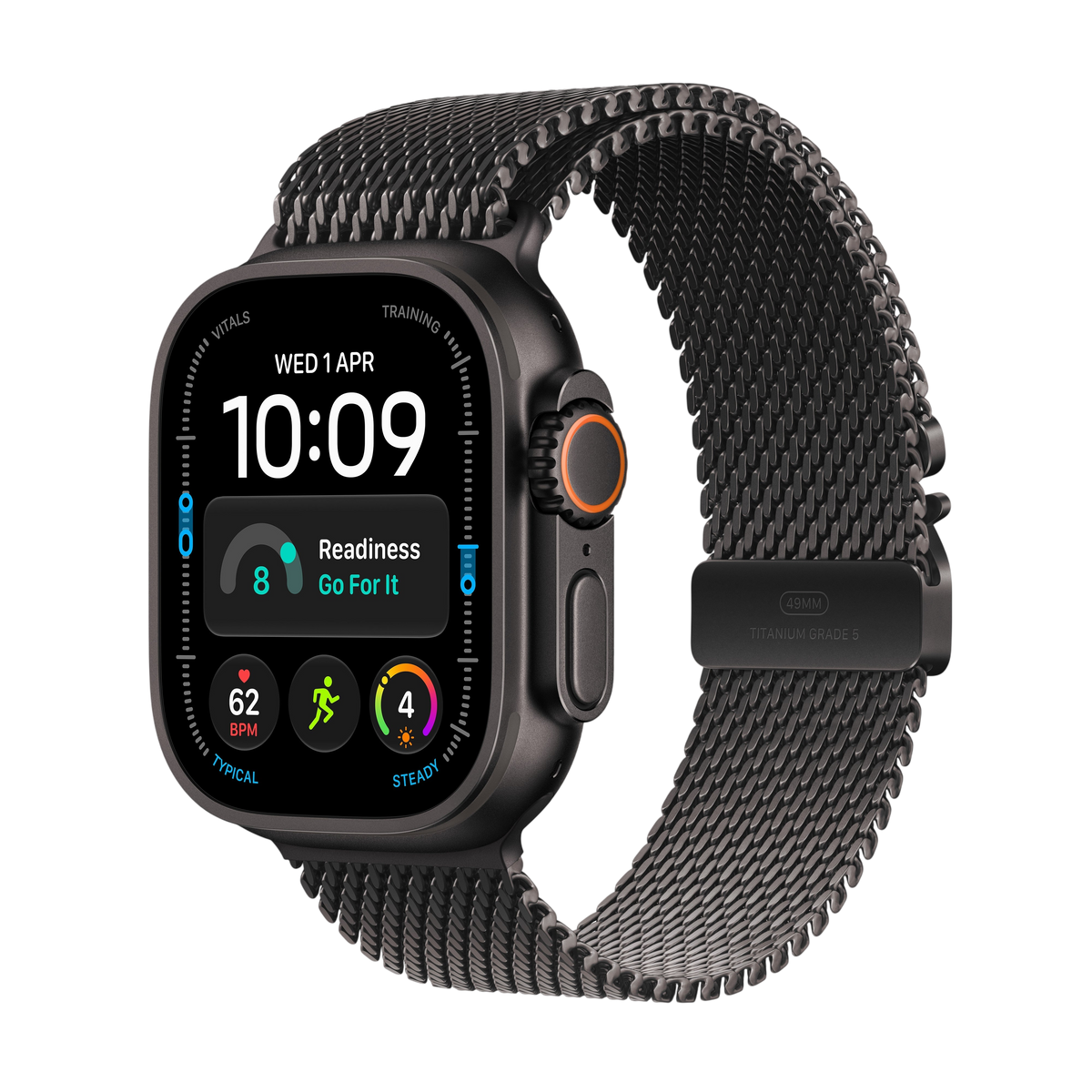 Apple Watch Ultra 4 - Black Titanium Milanese Loop 