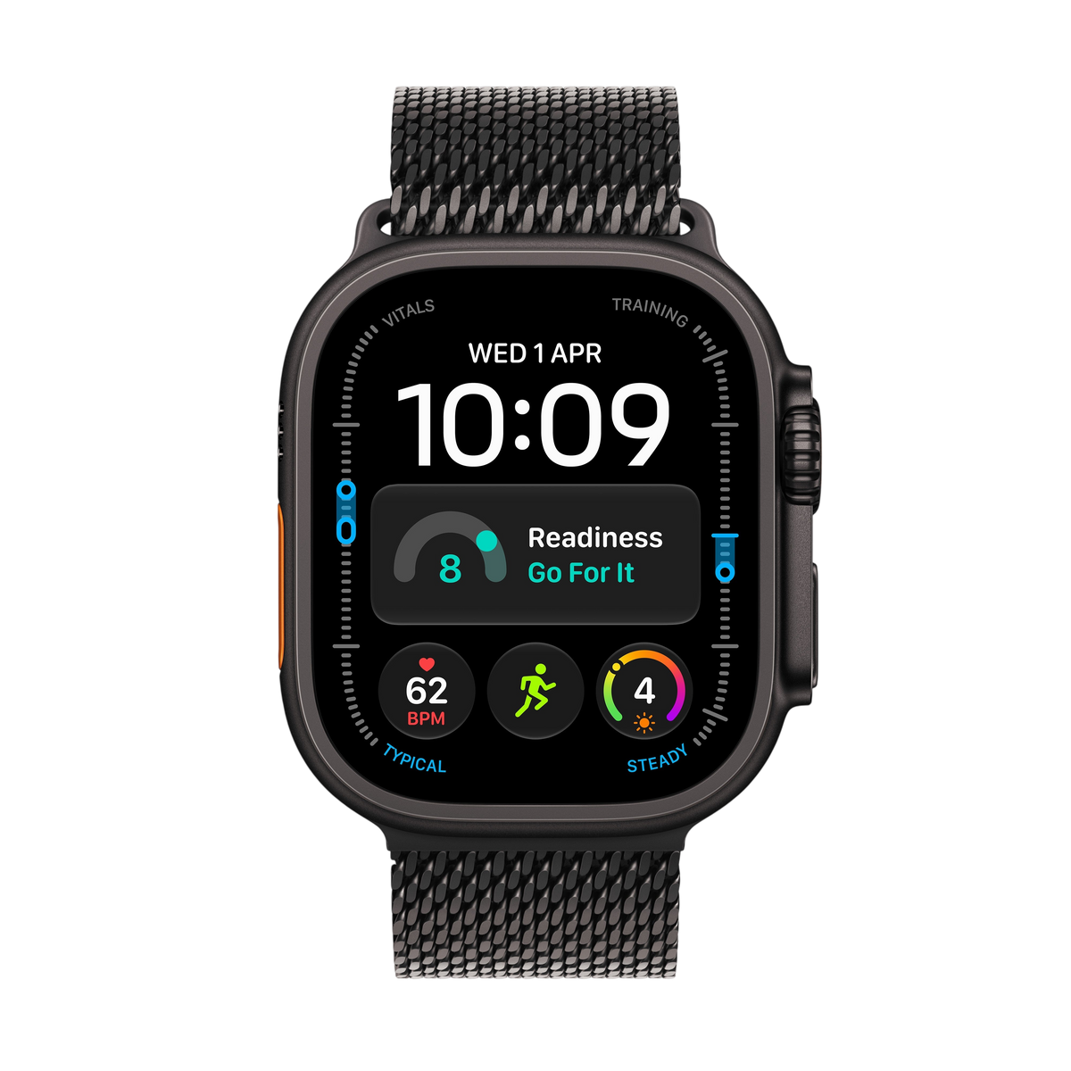 Apple Watch Ultra 4 - Black Titanium Milanese Loop 