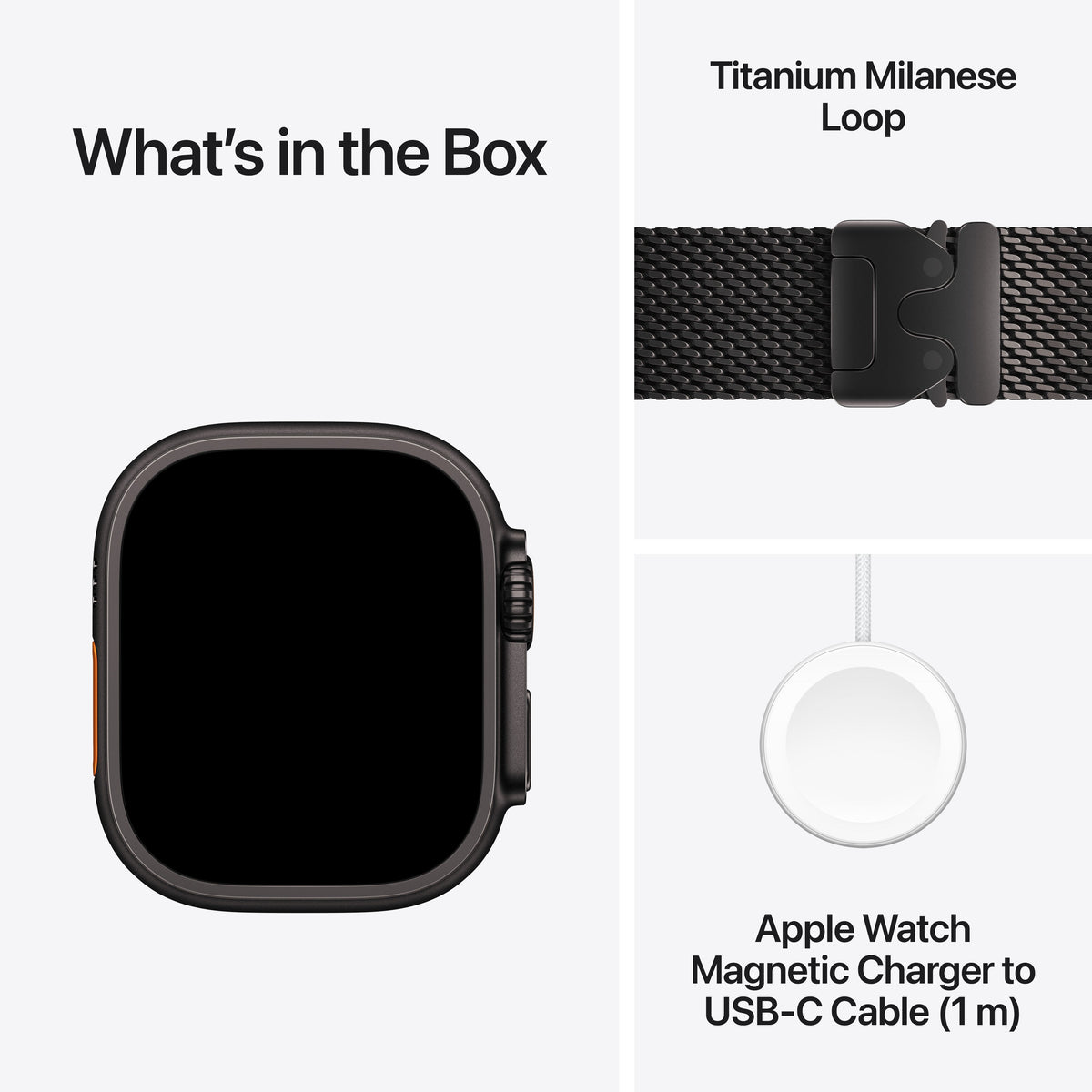 Apple Watch Ultra 4 - Black Titanium Milanese Loop 