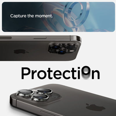 Spigen iPhone 16 Pro Max / 16 Pro Camera Lens Protector EZ Fit GLAS.tR Optik Pro - Clear - 2 Pack