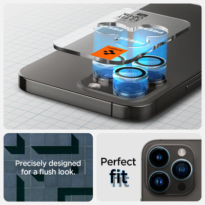 Spigen iPhone 16 Pro Max / 16 Pro Camera Lens Protector EZ Fit GLAS.tR Optik Pro - Clear - 2 Pack