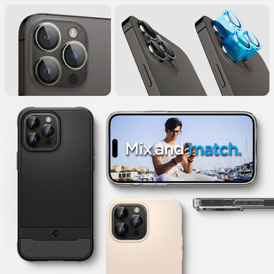 Spigen iPhone 16 Pro Max / 16 Pro Camera Lens Protector EZ Fit GLAS.tR Optik Pro - Clear - 2 Pack