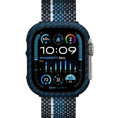 Pitaka Air Case for Apple Watch Ultra 2 / Ultra 1 - Black/Blue (Twill)