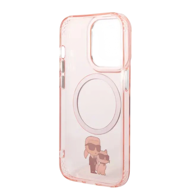 Karl Lagerfeld Custodia IPhone 14 Pro Rosa Chiaro | Silicone Con Karl & Choupette