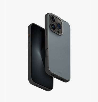 غلاف يونيك ليدن DS ثنائي اللون من الجلد الصناعي الفاخر لهاتف آيفون 16 برو