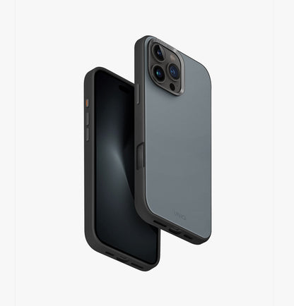 غلاف يونيك ليدن DS ثنائي اللون من الجلد الصناعي الفاخر لهاتف آيفون 16 برو ماكس