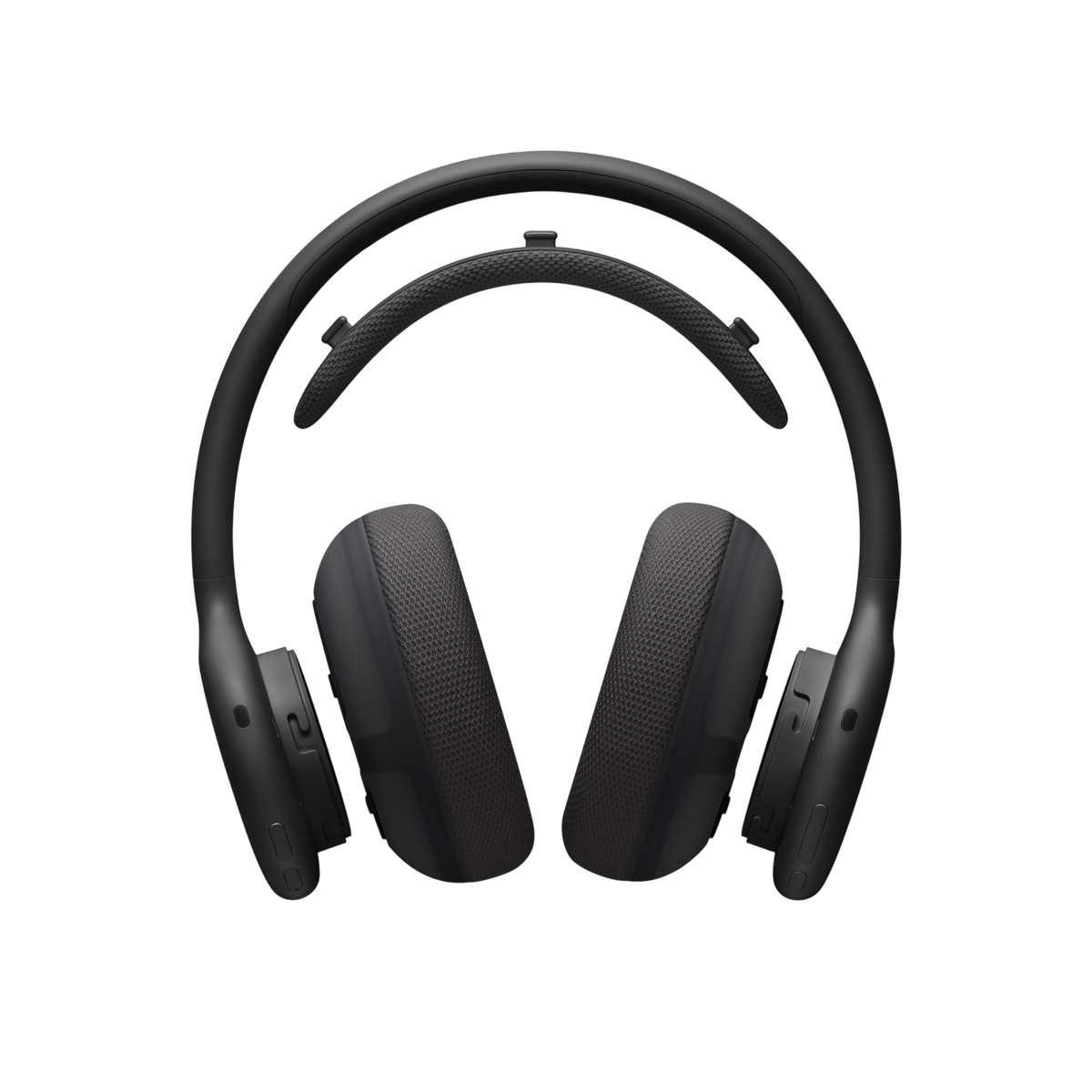 Beats 360 headphones in Black with ear and headband cushions detached #color_black-with-black-performance-knit-cushions