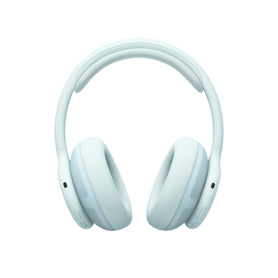 Rear view of Beats 360 headphones in Sky showing physical button controls 