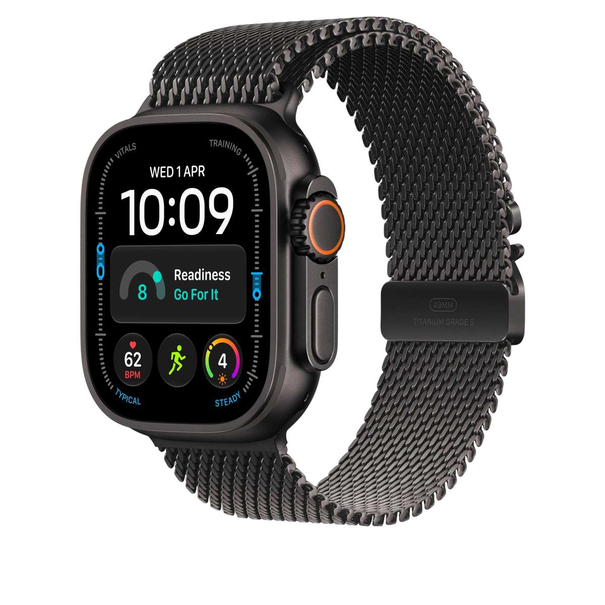 Apple Watch Ultra Titanium Milanese Loop (49mm) - Black Titanium - alternate view 1 #color_black-titanium